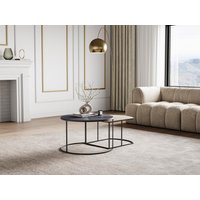 Couchtisch-Set - Metall - Schwarz & Goldfarben - ESMINA von Vente-unique