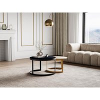 Couchtisch-Set - Metall - Schwarz & Goldfarben - LAIKA Couchtisch-Set - Metall - Schwarz & Goldfarben - LAIKA von Vente-unique