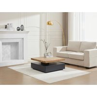 Couchtisch drehbar - 1 Schublade - MDF - Anthrazit & Holzfarben - KYRIA von Vente-unique