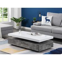 Couchtisch mit 2 Schubladen - MDF - Beton-Optik & Weiß - FELIX von Vente-unique