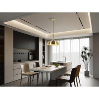 Deckenleuchte - Industrial Style - Stahl - 36 x 132 cm - Goldfarben verchromt - AHUMI Deckenleuchte - Industrial Style - Stahl - 36 x 132 cm - Goldfarben verchromt - AHUMI von Vente-unique