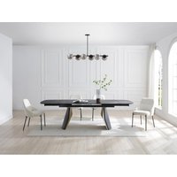 Deckenleuchte – Metall – 6 Rauchglas-Kugeln – L 98 cm – Schwarz – YUKON von Vente-unique