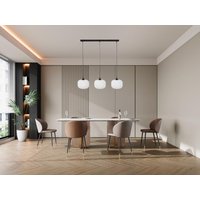 Deckenleuchte - Metall & Glas - 3 Lampenschirme - 99 x 128 cm - Schwarz & Weiß - GLENORA von Vente-unique