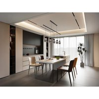 Deckenleuchte - Metall & Glas - 5 Lampenschirme - 100 x 110 cm - Schwarz & Rauchgrau - SUNAWA von Vente-unique