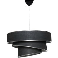 Deckenleuchte höhenverstellbar - Stoff & Metall - 40 x 30-70 cm - Schwarz & Silberfarben - TAIRON von Vente-unique