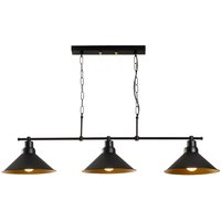 Deckenleuchte industriell mit 3 Lampenschirme - Metall - 108 x 55 cm - Schwarz - SIVANI von Vente-unique