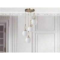 Deckenleuchte mit 4 Leuchten - 30 x 70 cm -  Weiß & Kupferfarben  - ASROUN von Vente-unique