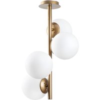 Deckenleuchte  mit 4 Leuchten - 32 cm x 53 cm - Weiß & Goldfarben - FAZE von Vente-unique