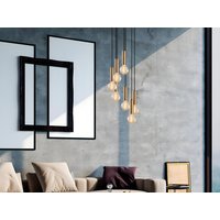Deckenleuchte verstellbar - Metall - H. 40-136 cm - Goldfarben - JOSETTE von Vente-unique
