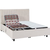 Dekoratives Bett mit elektrischer Relaxfunktion mit Tellern + Taschenfederkern- & Memory-Schaum-Matratze - 2 x 70 x 190 cm - Stoff - Beige - ANTALISA von YSMÉE Dekoratives Bett mit elektrischer Relaxfunktion mit Tellern + Taschenfederkern- & Memory-Schaum-Matratze - 2 x 70 x 190 cm - Stoff - Beige - ANTALISA von YSMÉE von Vente-unique