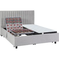 Dekoratives Bett mit elektrischer Relaxfunktion mit Tellern + Taschenfederkern- & Memory-Schaum-Matratze - 2 x 70 x 190 cm - Stoff - Grau - ANTALISA von YSMÉE Dekoratives Bett mit elektrischer Relaxfunktion mit Tellern + Taschenfederkern- & Memory-Schaum-Matratze - 2 x 70 x 190 cm - Stoff - Grau - ANTALISA von YSMÉE von Vente-unique