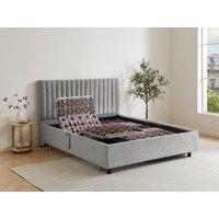 Dekoratives Bettgestell mit elektrischer Relaxfunktion - 2 x 48 Teller - 2 x 70 x 190 cm - Stoff - Grau - NALU von DREAMEA von Vente-unique