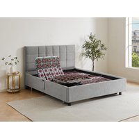 Dekoratives Bettgestell mit elektrischer Relaxfunktion - 2 x 65 Teller - 2 x 80 x 200 cm - Stoff - Grau - PITUS von DREAMEA von Vente-unique