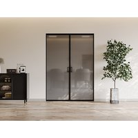 Doppel-Schiebetür mit Galandage-System - Aluminium & rauchfarbenes Sicherheitsglas - 2 x 205 cm x 93 cm - LINCI II Doppel-Schiebetür mit Galandage-System - Aluminium & rauchfarbenes Sicherheitsglas - 2 x 205 cm x 93 cm - LINCI II von Vente-unique