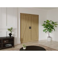 Doppel-Schiebetür mit Galandage-System - Holz & MDF - Holzfarben hell - 2 x 205 x 73 cm - BALERMA von Vente-unique