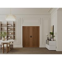 Doppel-Schiebetür mit Galandage-System - MDF & Holz - Holzfarben dunkel - 2 x 205 x 83 cm - SANDORA Doppel-Schiebetür mit Galandage-System - MDF & Holz - Holzfarben dunkel - 2 x 205 x 83 cm - SANDORA von Vente-unique
