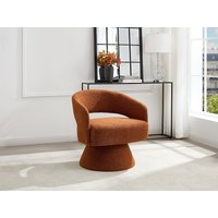 Drehbarer Sessel - Chenille Stoff Terrakotta - FEDOTE Drehbarer Sessel - Chenille Stoff Terrakotta - FEDOTE von Vente-unique