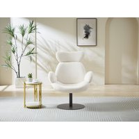 Drehsessel - Bouclé-Stoff - Weiß - ATORCO von Vente-unique