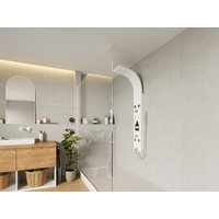 Duschsäule mit Hydromassage mit Ablage - Weiß matt - 20 x 140 cm - ROANA Duschsäule mit Hydromassage mit Ablage - Weiß matt - 20 x 140 cm - ROANA von Vente-unique
