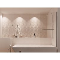 Duschtrennwand Badewanne - 70 x 140 cm - Metall - Chromfarben - TOBIN von Vente-unique