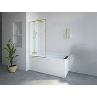Duschtrennwand Badewanne - Industrial Style - 80 x 140 cm - Sicherheitsglas - Goldfarben - BRADENTON von Vente-unique
