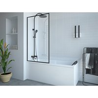Duschtrennwand Badewanne - Industrial Style - 80 x 140 cm - Sicherheitsglas - Schwarz - BRADENTON von Vente-unique