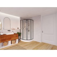 Duschtrennwand Seitenwand Eckdusche mit Duschwanne - Schwarz - 90x90x192 cm - SIDOA von Vente-unique