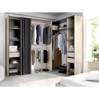 Eckkleiderschrank Kleiderschranksystem - B. 164/214 cm - Eichefarben & Anthrazit - GONTRAN Eckkleiderschrank Kleiderschranksystem - B. 164/214 cm - Eichefarben & Anthrazit - GONTRAN von Vente-unique
