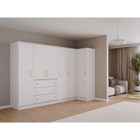 Eckkleiderschrank mit 6 Türen & 3 Schubladen - 311 cm - Weiß - LIZANDRO Eckkleiderschrank mit 6 Türen & 3 Schubladen - 311 cm - Weiß - LIZANDRO von Vente-unique