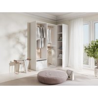 Eckkleiderschranksystem - beliebig kombinierbar - 144,5 cm - Weiß & Holzfarben - TAMOKA von Vente-unique