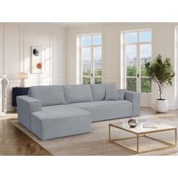 Eckschlafsofa mit Matratze - Ecke links - Cord - Hellgrau - Liegefläche 140 cm - Matratze 13 cm - AMELIA II Eckschlafsofa mit Matratze - Ecke links - Cord - Hellgrau - Liegefläche 140 cm - Matratze 13 cm - AMELIA II von Vente-unique
