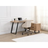Eckschreibtisch mit Stauraum - MDF- Holzfarben & Schwarz - NAYARO Eckschreibtisch mit Stauraum - MDF- Holzfarben & Schwarz - NAYARO von Vente-unique