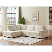 Ecksofa - Ecke rechts - Cordvelours - Beige - MESETA von Vente-unique