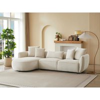 Ecksofa - Ecke links - Chenille-Stoff - Beige - DOKALO von Maison Céphy von Vente-unique