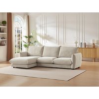 Ecksofa - Ecke links - Stoff - Beige - RUNILIO von Vente-unique