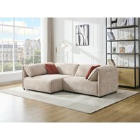 Ecksofa - Ecke links - Strukturstoff - Beige - LOUSOPA von Maison Céphy von Vente-unique