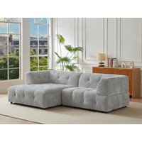 Ecksofa - Ecke links - Strukturstoff - Grau - NOSAVO von Vente-unique