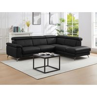 Ecksofa - Ecke rechts - Leder - Schwarz - MARAMBA von Vente-unique
