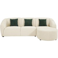 Ecksofa - Ecke rechts - Strukturstoff - Beige - NETOMIA von Vente-unique