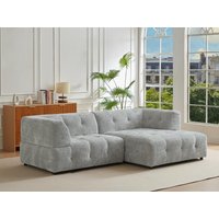 Ecksofa - Ecke rechts - Strukturstoff - Grau - NOSAVO von Vente-unique
