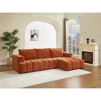 Ecksofa - Ecke rechts - Strukturstoff - Terracotta - BENOLA von Vente-unique