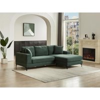 Ecksofa - Ecke wechselbar - Strukturstoff - Grün - JAMOLO von Vente-unique