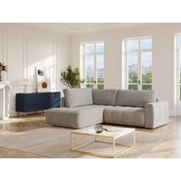 Ecksofa links - Stoff meliert - Grau - LORIONA von Vente-unique