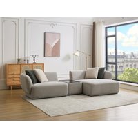 Ecksofa mit Ablage - Ecke rechts - beliebig kombinierbar - Stoff - Hellgrau - RANASO von Vente-unique