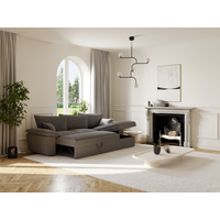 Ecksofa mit Schlaffunktion + Bettkasten - Ecke rechts - Cord - Dunkelgrau - GUILLERMO von Vente-unique