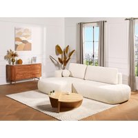 Ecksofa mit Schlaffunktion - Ecke links - Chenille-Stoff - Beige - BROCARO von Maison Céphy von Vente-unique