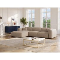 Ecksofa mit Schlaffunktion - Ecke links - Cord fein gerippt - Beige - POGNI Ecksofa mit Schlaffunktion - Ecke links - Cord fein gerippt - Beige - POGNI von Vente-unique