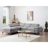 Ecksofa mit Schlaffunktion - Ecke links - Strukturstoff - mit Rückenlehne - Grau - SURDELI Ecksofa mit Schlaffunktion - Ecke links - Strukturstoff - mit Rückenlehne - Grau - SURDELI von Vente-unique