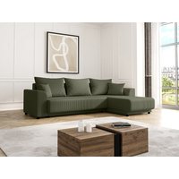Ecksofa mit Schlaffunktion - Ecke wechselbar - Cord - Khaki - NESSARO Ecksofa mit Schlaffunktion - Ecke wechselbar - Cord - Khaki - NESSARO von Vente-unique
