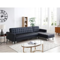 Ecksofa mit Schlaffunktion - Ecke wechselbar - Kunstleder - Schwarz - WILLIS II von Vente-unique